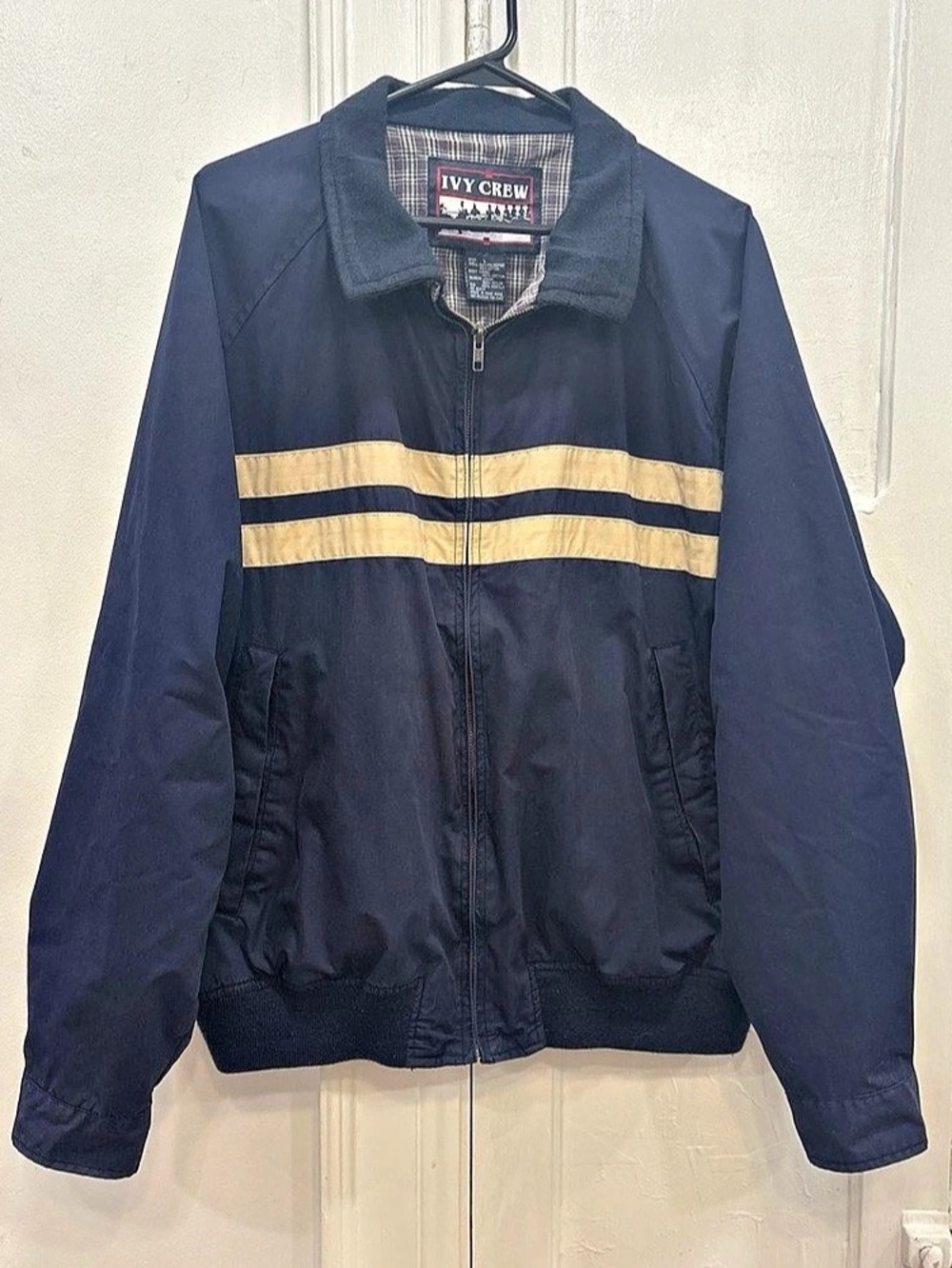 Ivy Crew Color Block Jacket in Blue & Yellow Size Large
